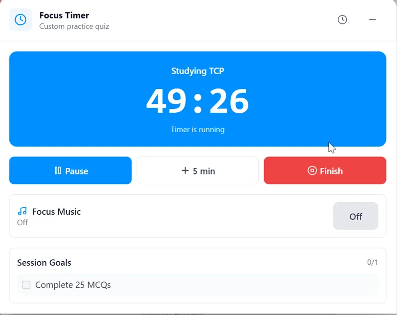 Kesler Focus Timer with a session goal.